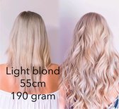 Clip In Extensions 55cm extra dik&vol 190gram light blond net echt haar