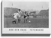 Walljar - Poster Feyenoord met lijst - Voetbal - Amsterdam - Eredivisie - Zwart wit - ADO Den Haag - Feyenoord '63 II - 50 x 70 cm - Zwart wit poster met lijst