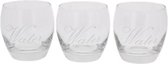 Waterglas Met Opdruk QUIRINE - Transparant - Glas - 30 cl - Set van 3