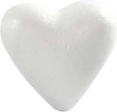 Harten, h: 11 cm, wit, styropor, 25stuks