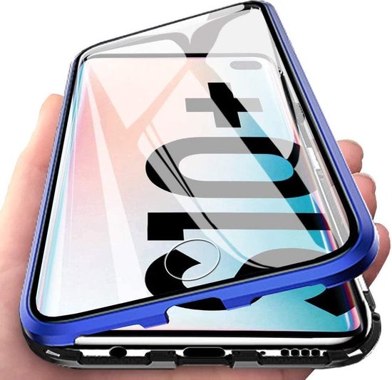 scherp Gehoorzaamheid Middel Magnetische case met voor - achterkant gehard glas voor de Samsung Galaxy  S10 - blauw... | bol.com