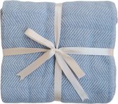 Trimita - Plaid - Fishbone, Visgraat - Babyblauw - 130x170 cm - TV Deken - Throw Plaid