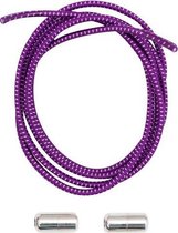 Elastische ronde veters met draaisluiting | Paars | 100cm
