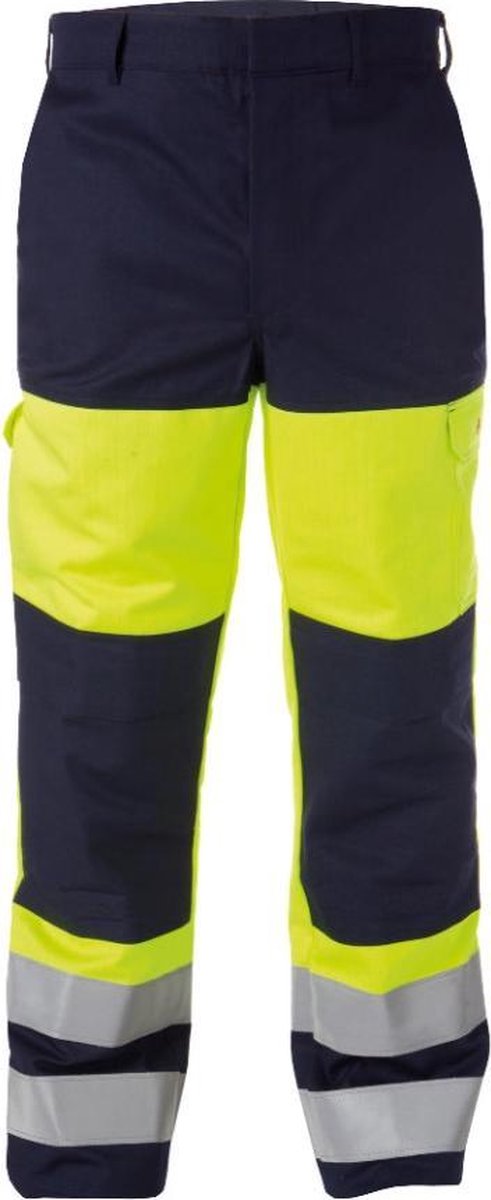Basicline Tuscon Reflecterende Multinorm Werkbroek Donkerblauw/Geel