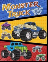 Monster Truck Coloring Book For Kids 2-9 Big Print