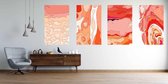 Onlinecanvas - Schilderij - Abstract Bright Texture Colored Bright Liquid Paints.- Art Vertical Vertical - Multicolor - 80 X 60 Cm