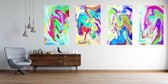 Onlinecanvas - Schilderij - Abstract Marble Texture Colored Bright Liquid Paints.- Art Vertical Vertical - Multicolor - 80 X 60 Cm