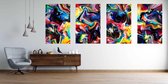 Onlinecanvas - Schilderij - Abstract Marble Texture Colored Bright Liquid Paints.- Art Vertical Vertical - Multicolor - 50 X 40 Cm