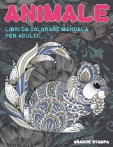 Libri da colorare Mandala per adulti - Grande stampa - Animale