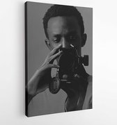 Man holding a canon dlsr camera - Modern Art Canvas - Vertical - 3029962 - 115*75 Vertical