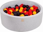 Ballenbakje.nl® Ronde Ballenbak set incl 200 ballen 90x30cm - Licht Grijs: Geel, Rood, Zwart