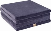 MeowBaby® Vierkante Speelmat Voor kinderen - Grijs/Blauw