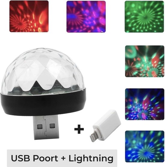 Lampe Disco Voiture & Mobile avec Adaptateur Lightning iPhone/ iPad - Mini  Lampe Disco... | bol.com
