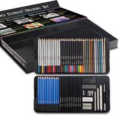 Colore Kleur Potloden Set- Kleur & Tekendoos- 75 Stuks - Teken Set voor Kinderen & Volwassenen