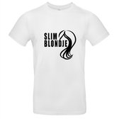 Slim blondje Heren t-shirt | blond | blondine | grappig | cadeau | Wit
