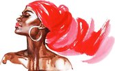 Watercolor beauty African woman. Coloring fashion illustration. Beautiful girl hand drawn portrait on white background - Modern Art Canvas - Horizontal - 1082100032 - 40*30 Horizon