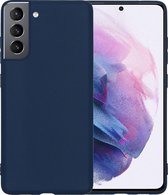 Hoesje Geschikt voor Samsung S21 Plus Hoesje Siliconen Case - Hoes Geschikt voor Samsung Galaxy S21 Plus Hoes Siliconen - Donkerblauw