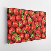Onlinecanvas - Schilderij - Strawberries Background. Strawberry. Food Background. Art Horizontal Horizontal - Multicolor - 40 X 50 Cm
