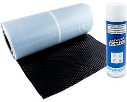 Easyflex ALU loodvervanger met butyl kleeflaag 30 cm zwart 5 meter + Easyflex Primer