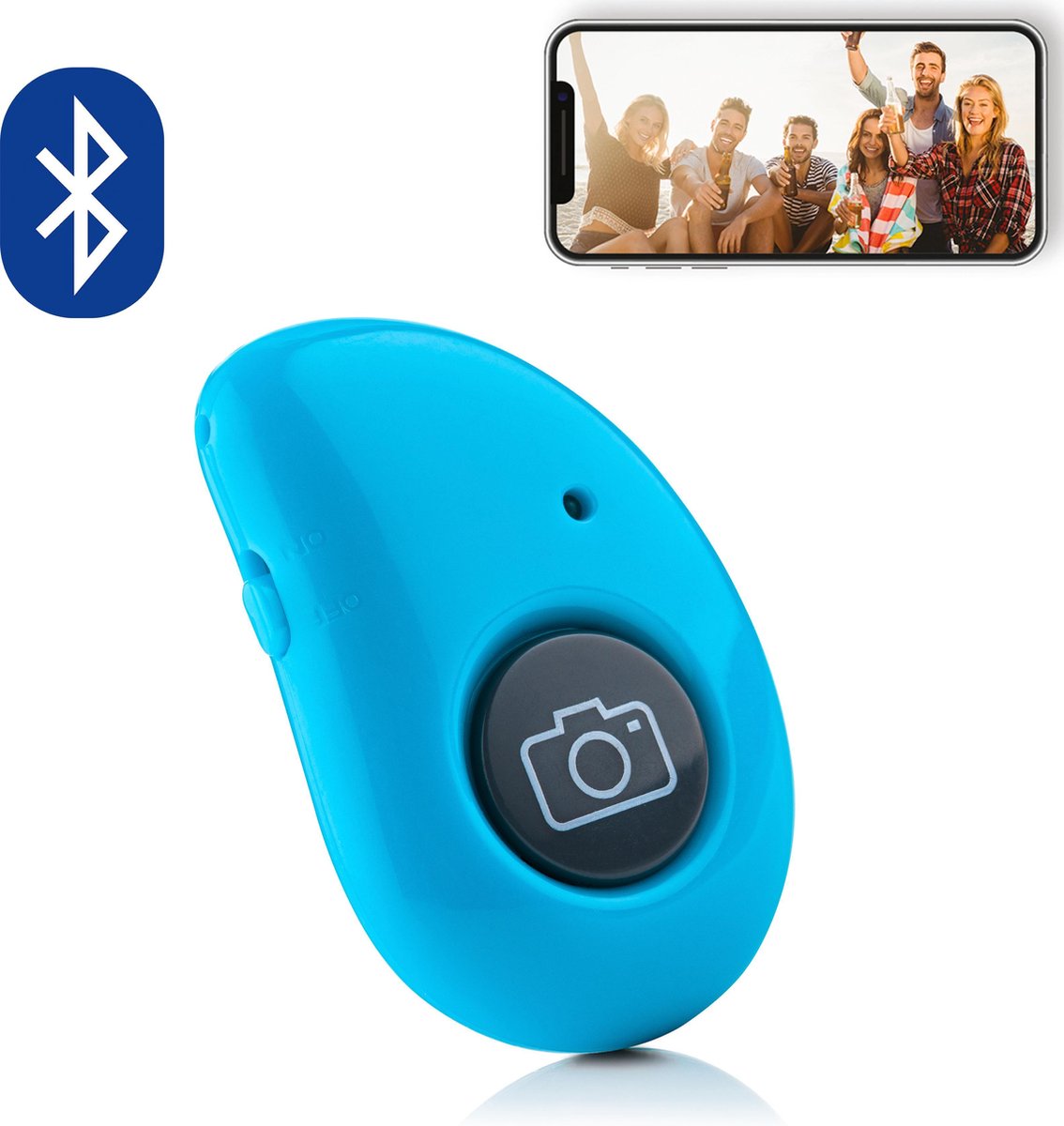 Bluetooth remote shutter – afstandsbediening voor smartphone camera – BLAUW