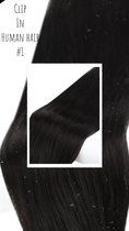 Clip In Extensions 30cm #1 zwart dik&vol Human Hair