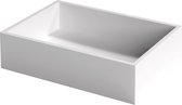 Rechthoekige composiet opzet waskom 59,5x31,5cm Bilbao wit