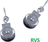 MEJAWA markieskatrol zonweringkatrol - RVS - Met schroefoog houtdraad - Voor touw Ø 4 tot 8 mm - 2 STUKS