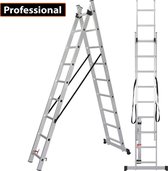 ALDORR Professional 2-delige Reformladder 2x9 - Hoogte 4,20 meter