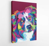 Colorful dog illustration pop art vector. Simple and cute  - Modern Art Canvas-Vertical - 1498127444 - 80*60 Vertical