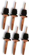 Premium schenktuit set van 6 stuks - koper - Freeflow schenker   - Quality Bar Essentials