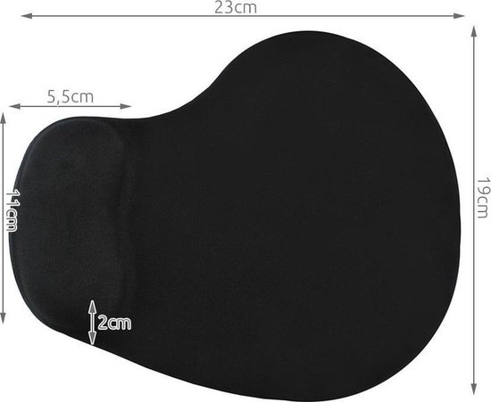 Ergonomische Comfort Gel Muismat Met Polssteun Antislip Zwart