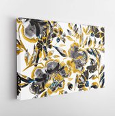 Watercolor seamless pattern with hand drawn abstract flowers. - Modern Art Canvas - Horizontal - 1662245104 - 50*40 Horizontal
