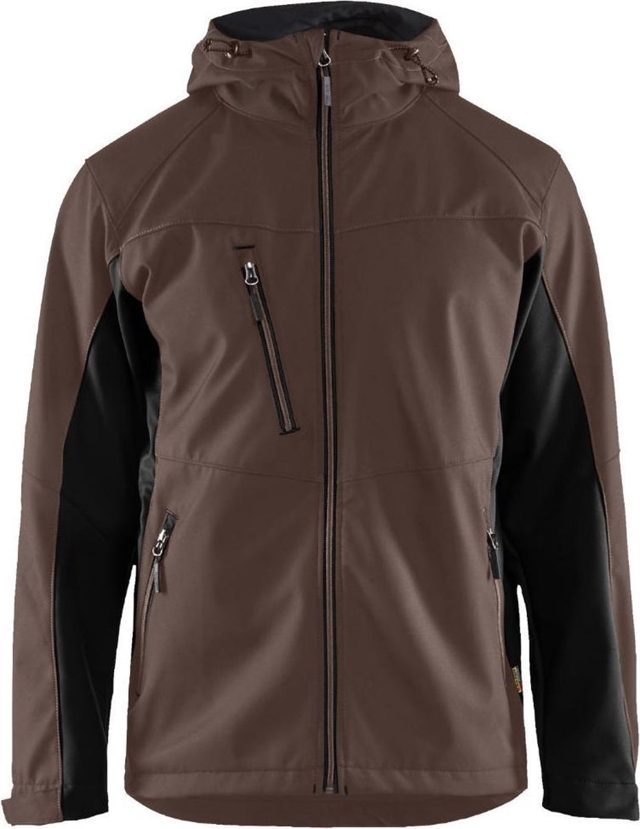 Blåkläder 4753 Softshell Jack met capuchon – Bruin Zwart M