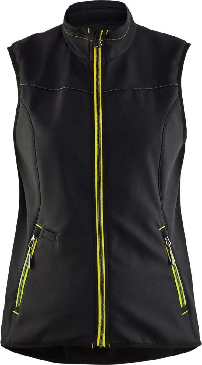 Blaklader Dames softshell bodywarmer 3851-2516 - Zwart/High Vis Geel - XXL