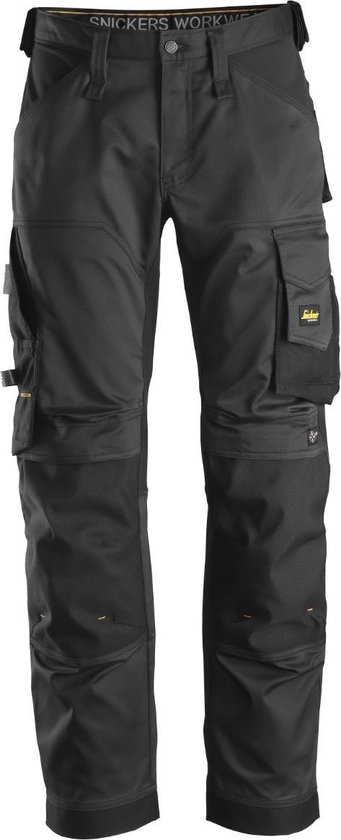 Snickers 6351 AllroundWork, Stretch Loose fit Werkbroek+ - Zwart/Zwart - 50