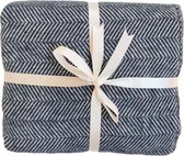 Trimita - Plaid - Fishbone, Visgraat - 130x170 cm - Marineblauw - Throw Blanket - TV-deken