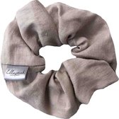 Ellastiek scrunchie beige - haarelastiekjes - haar accessoire - luxe uitstraling en kwaliteit- Handmade in Amsterdam (Walschotstiek)