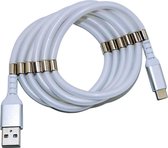 USB C kabel 2.0 - HighSpeed - 480 Mb/s - Magnetisch - Wit - 1.2 meter - Allteq