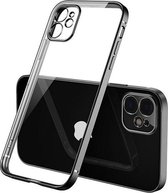iPhone 12 Pro Hoesje – Zwart – Black – Luxe – Schokbestendig – Transparant – Silicone  – Cover –  Backcover - Clear - Geschikt voor Apple – Case – Shockproof - Bescherming – Smartphone –  Tel