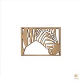 Lay3rD Lasercut - Houten Wanddecoratie - 12x12cm Zebra - Geometrisch - MDF 3mm