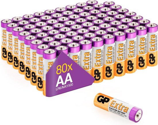 GP Extra Alkaline batterijen AA mignon LR06 1.5V - 80 stuks - AA batterij |