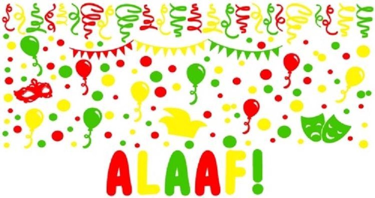 Mint11 - Herbruikbare raamsticker carnaval - Rood, geel en groen - raamdecoratie - carnavalsdecoratie - aankleding raam - decoratie carnaval -