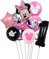 7 stuks ballonnen Minnie Mouse thema - verjaardag - 1 jaar