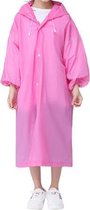 Kinder Regenjas met capuchon roze (7-10 jaar) - licht gewicht - opvouwbaar - pocket size - reizen - meisjes regenjas