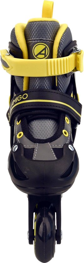 AMIGO Fuse Inlineskates - Skeelers voor jongens en meisjes - Zwart/Geel - Maat 30-33 - Amigo
