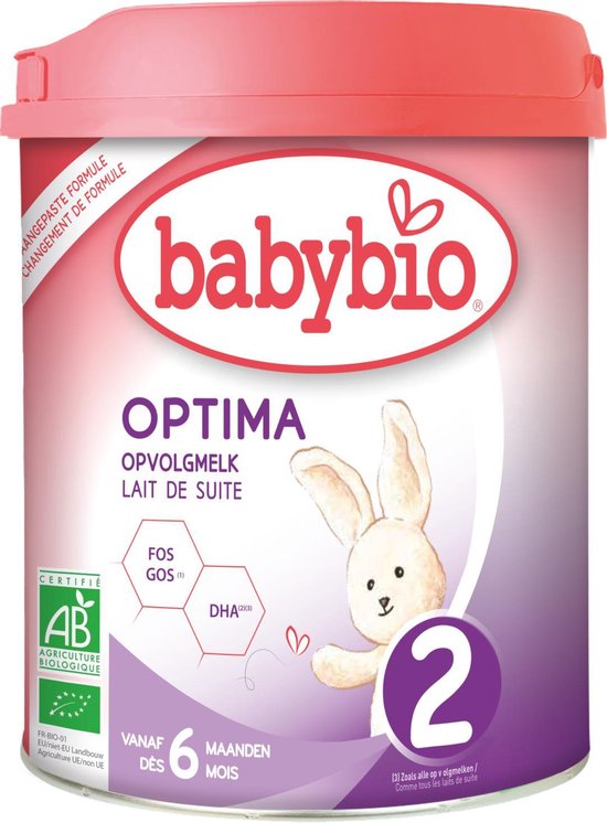 Babybio Optima 2 – Lait de suite bio en poudre au bifidus – Lait pour bébé  de 6 mois à