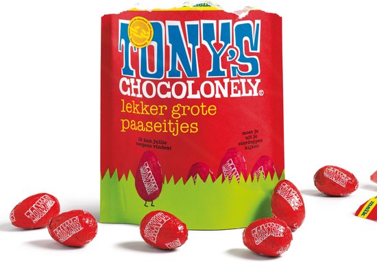 Tony's Chocolonely Melk Chocolade Paaseitjes - Uitdeelzak Pasen - Chocolade Eitjes - 180 gram Paaseieren - Tony's Chocolonely