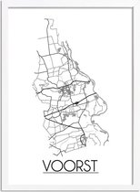 Voorst Plattegrond poster A3 + fotolijst wit (29,7x42cm) DesignClaud