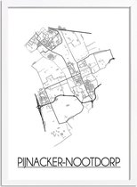 Pijnacker-Nootdorp Plattegrond poster A3 + fotolijst wit (29,7x42cm) DesignClaud