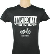 T-Shirt - Casual T-Shirt - Fun T-Shirt - Fun Tekst - Lifestyle T-Shirt - Outdoor Shirt - Fiets - Bike Town - Amsterdam - Zwart - XL